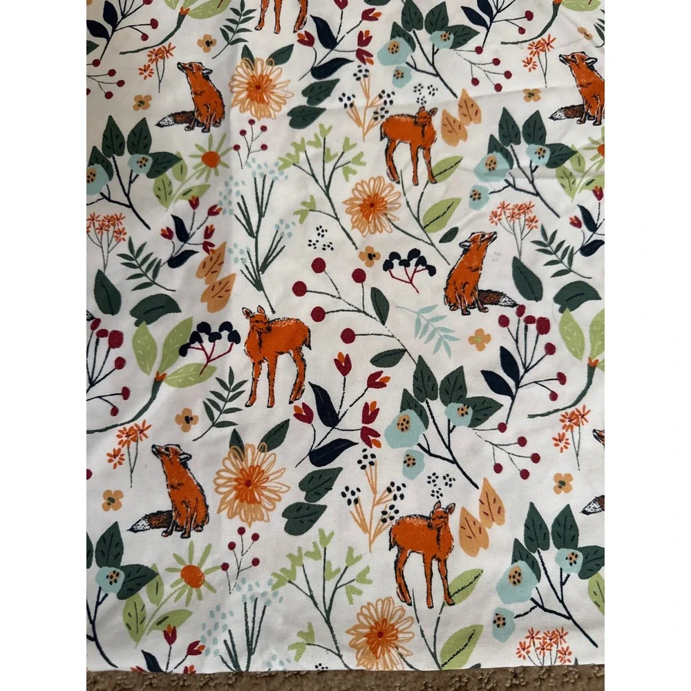 Charisma Queen 2 Piece pillowcase set Woodland Fox Deer Floral Microfiber